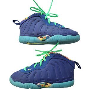 NIKE Blue Multi-Colored Little Posite One “Kaleidoscope” Shoes Toddler Boy's 8C